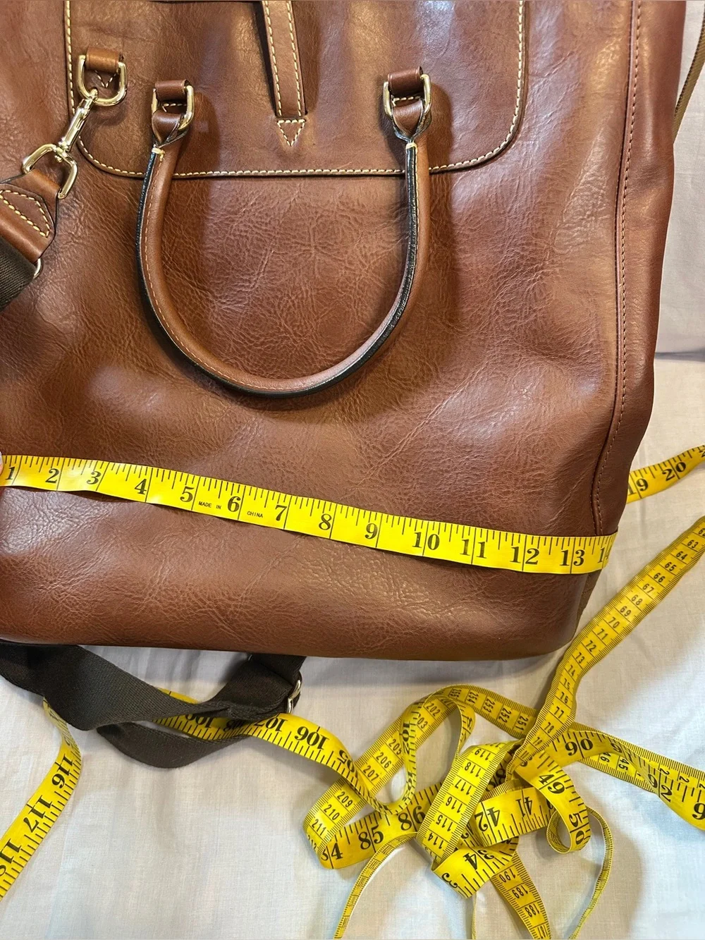 Dooney & Bourke Rare Florentine Leather Large Tote Brown Crossbody
